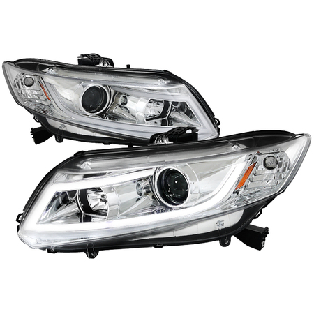 Spec-D Tuning 12-Up Honda Civic R8 Style LED Projector Headlight Chrome 2LHP-CV12-8V2-TM